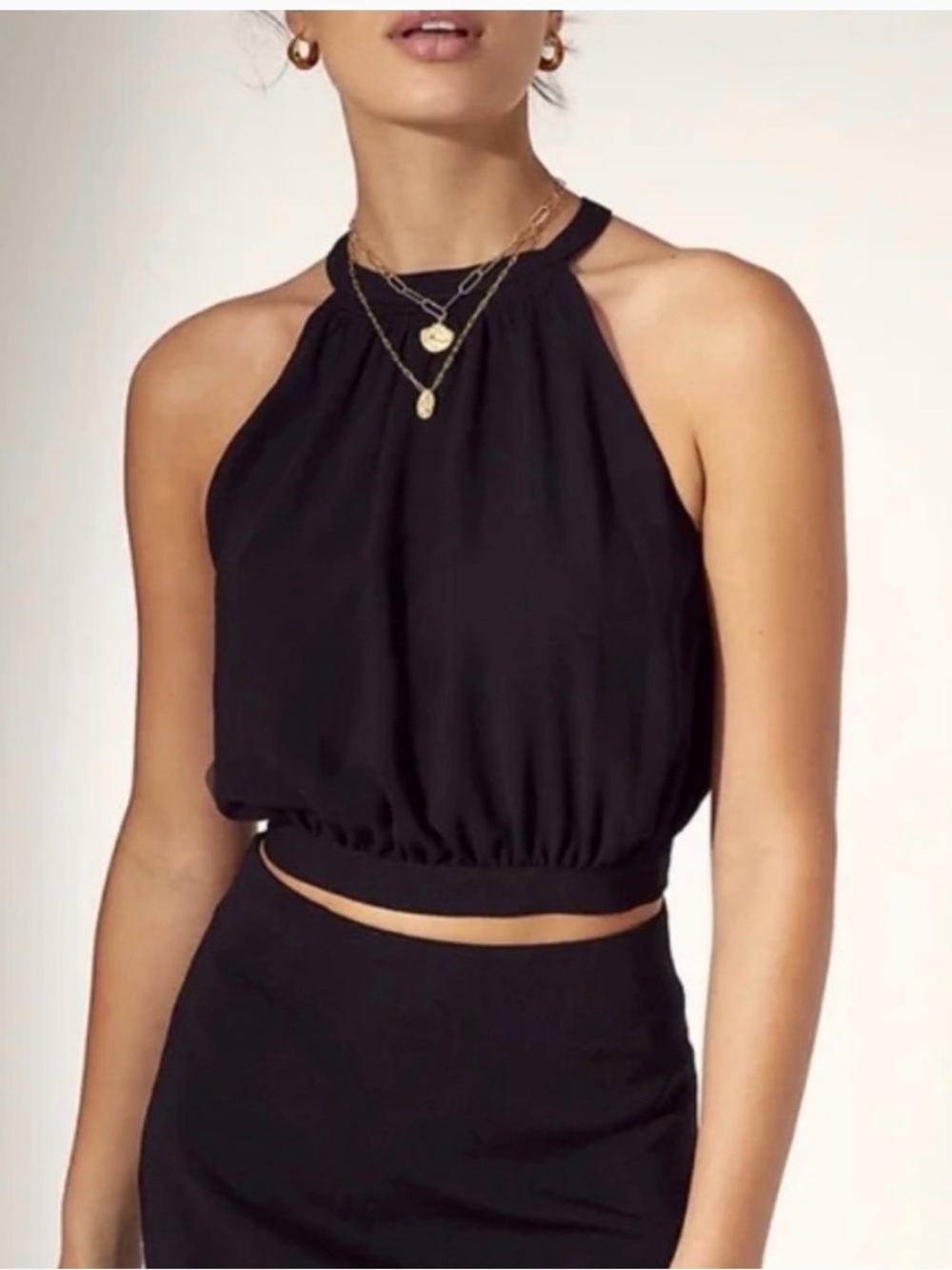 Aritzia Wilfred New Cadence Top, Back Self-tie, Black, Size XS